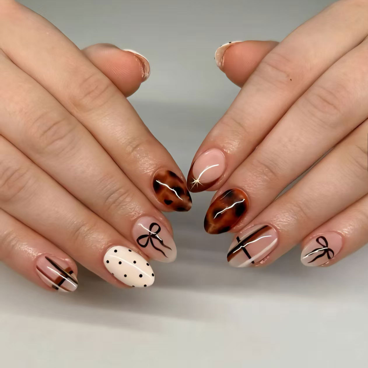 24pcs Flower False Nails Brown - Pressed Flower Art recension och pris
