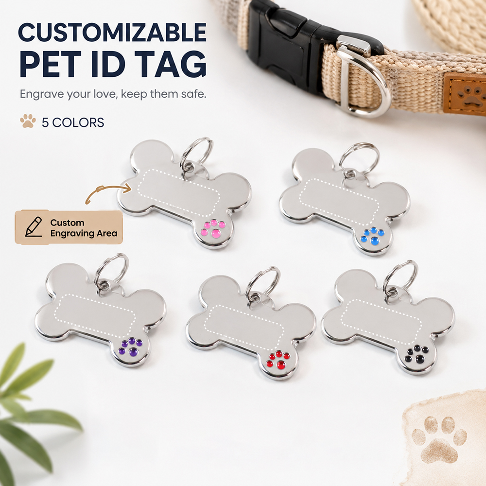 Custom Text Dog Tag Bone Shape - Pet Portrait Custom recension och pris