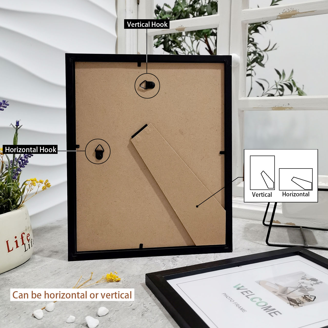 4 Pcs Wood Photo Frames Set, C - Engraved Wood Frame recension och pris