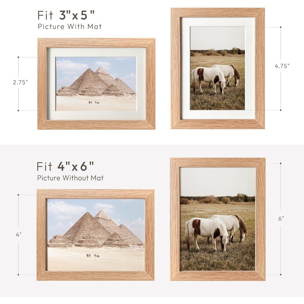 4x6 Picture Frame, Solid Oak W - Engraved Wood Frame recension och pris