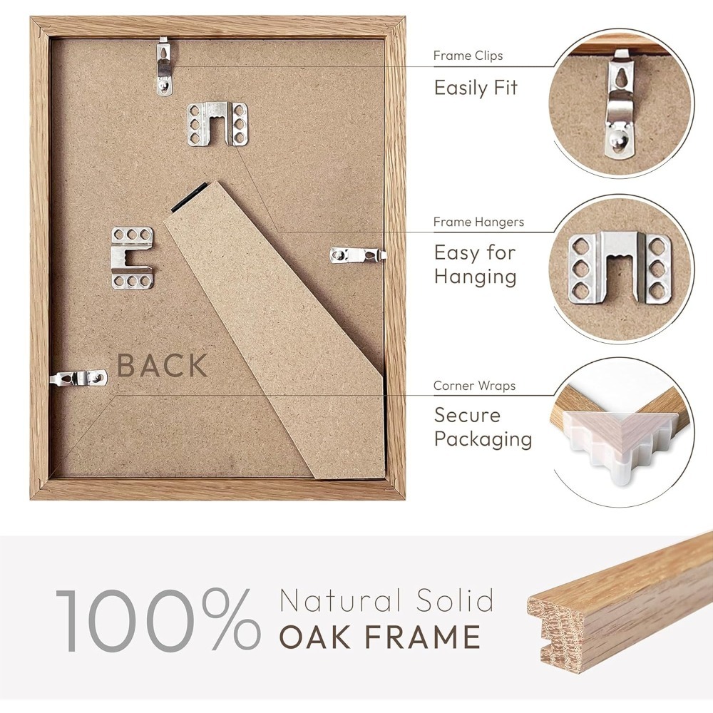 4x6 Picture Frame, Solid Oak W - Engraved Wood Frame recension och pris