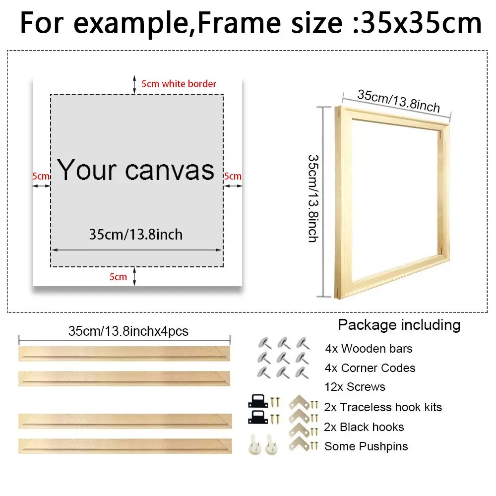20-160cm DIY Wooden Picture Fr - Engraved Wood Frame recension och pris
