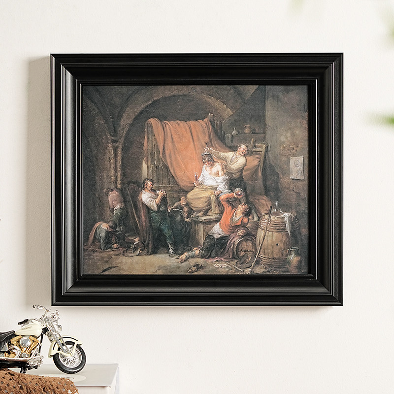 Vintage Black Solid Wood Pictu - Engraved Wood Frame recension och pris