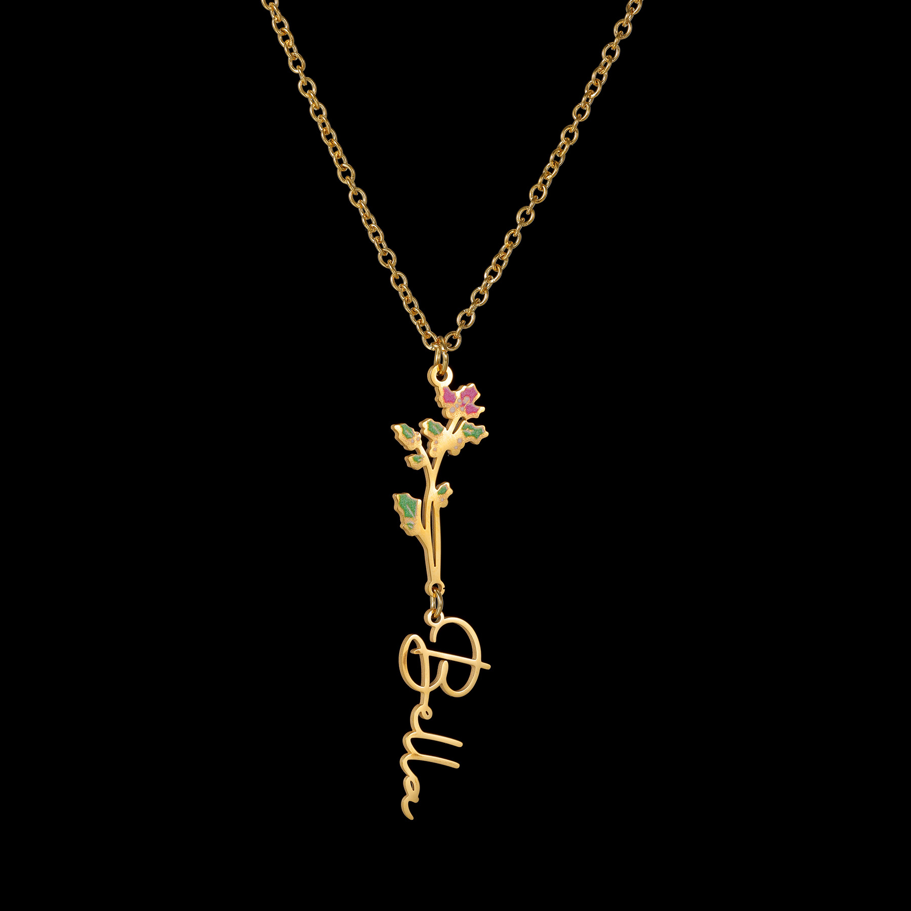 Acheerup Custom Name Necklace  - Birth Flower Necklace recension och pris