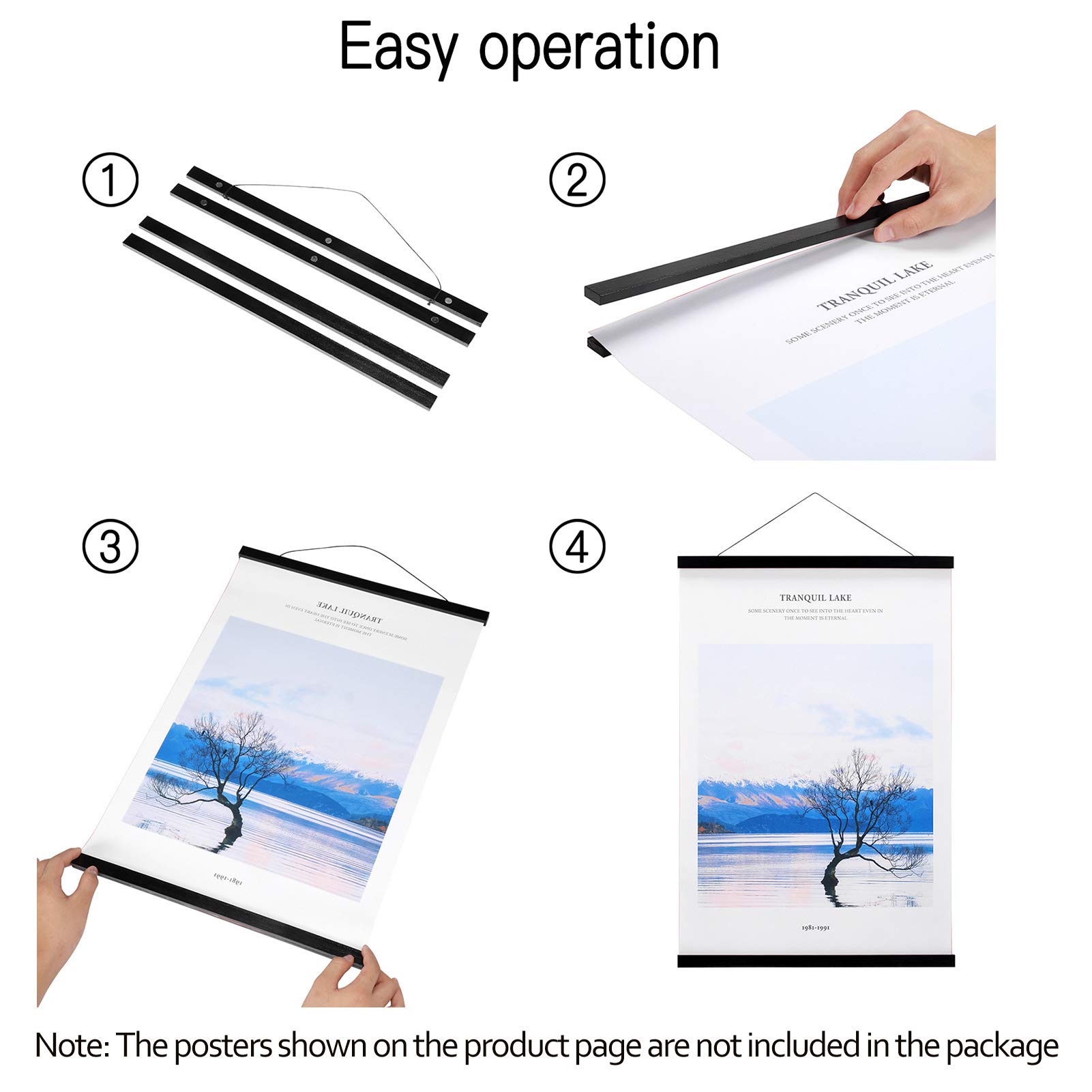 21-50cm Magnetic Wooden Poster - Engraved Wood Frame recension och pris